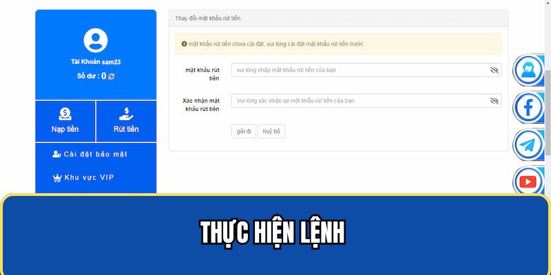 Thực hiện lệnh rút tiền 88CLB